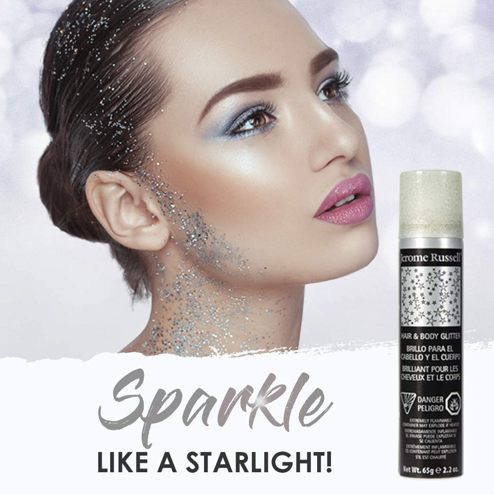 Jerome Russell Hair and Body Glitter Spray - Silver