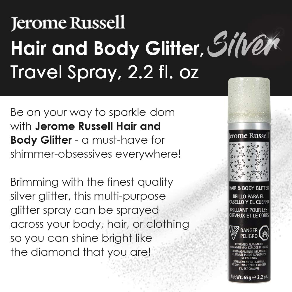 Jerome Russell Hair and Body Glitter Spray - Silver